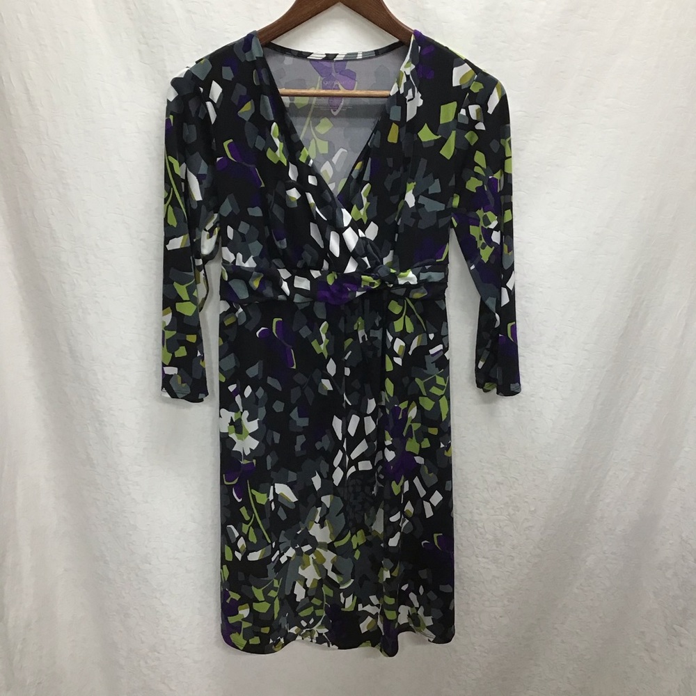 Liz Lange Maternity black dress, multi color print